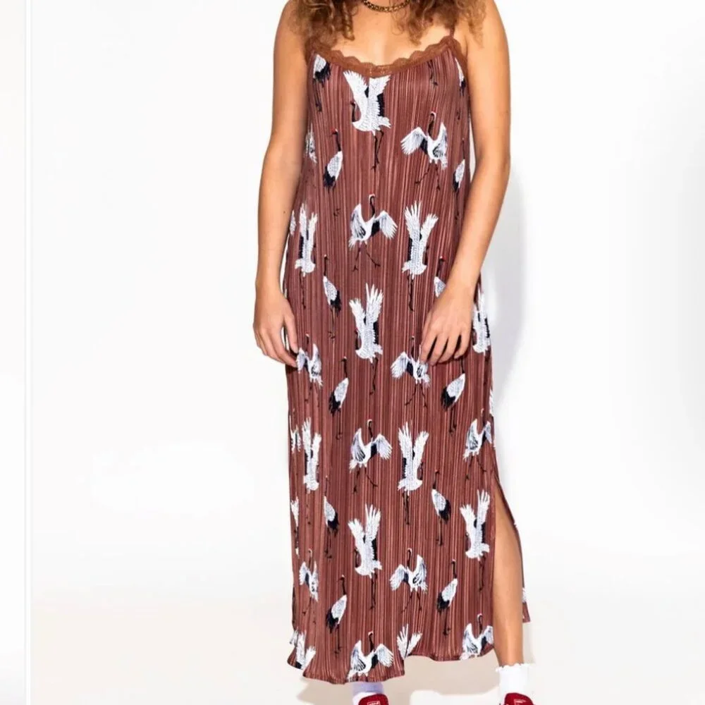 EUC Dressed in Lala Money Honey Plisse Slip Dress - Picture 3 of 3